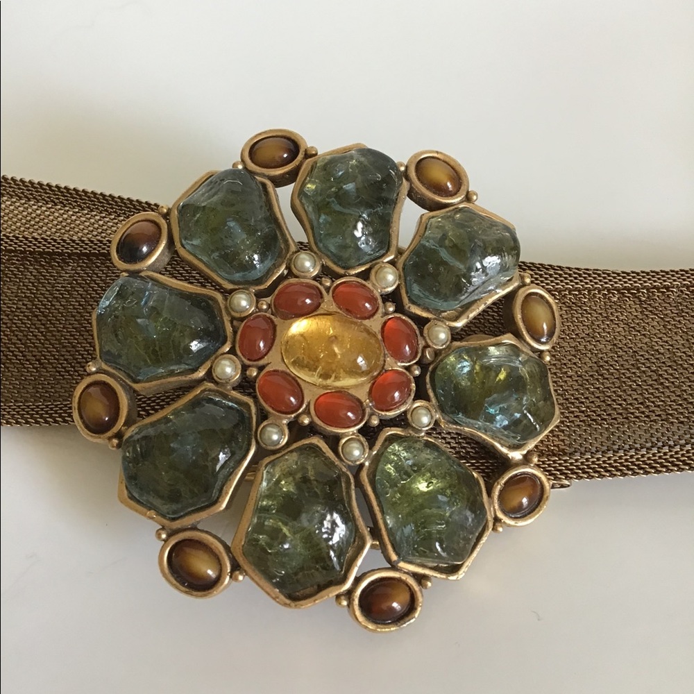 Vintage Rauf. Co metal mesh belt with stones